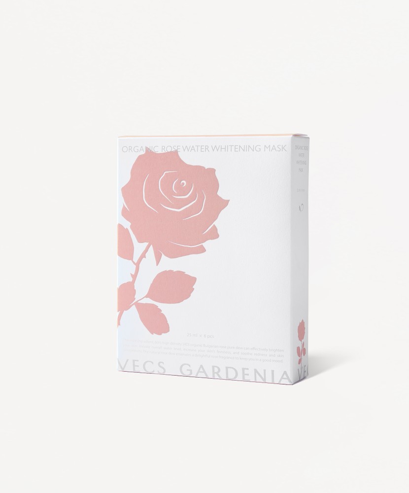 有機玫瑰純露亮白面膜 6片裝
